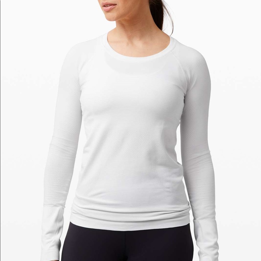 white lulu swiftly long sleeve size 6